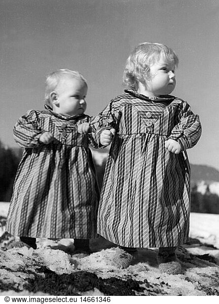 agriculture  mountain farmers  two little girls  1950s