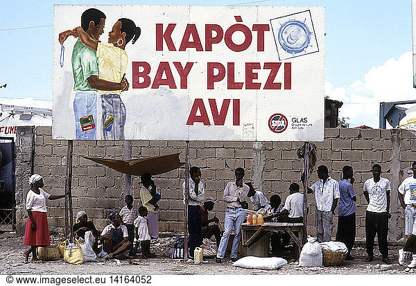 AIDS Prevention Billboard  Haiti  1994