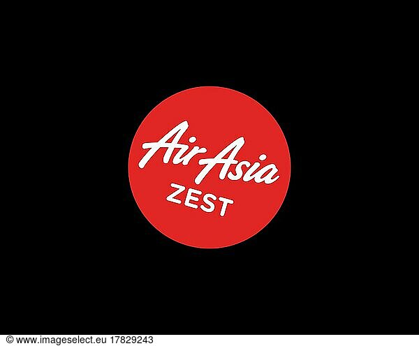 AirAsia Zest  gedrehtes Logo  Schwarzer Hintergrund B