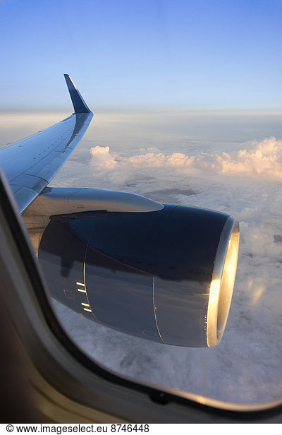 Airplane Wing and Engine from Cabin Window