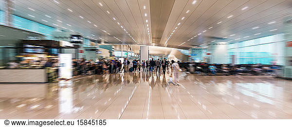 airport interior with motion blur  motion effect - image