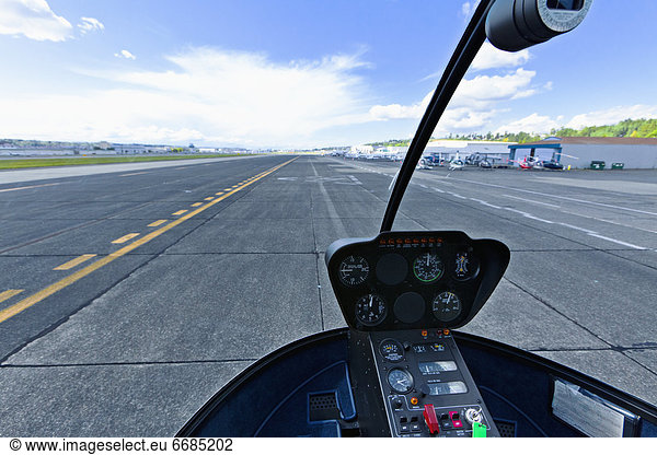 Airport Runway From a Cockpit