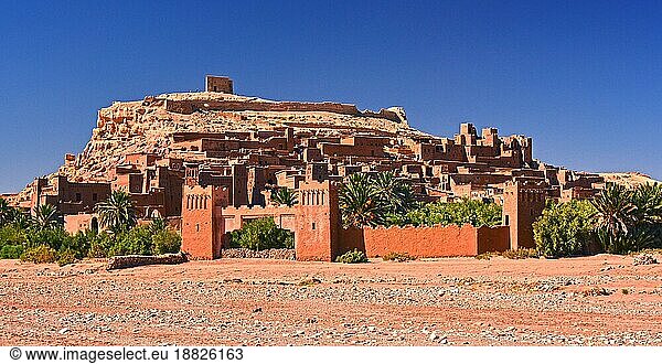 Ait Benhaddou  alte Festung  bestehend aus sechs Forts (Kasbahs) in der Nähe der Stadt Warzazat  Marokko  Afrika
