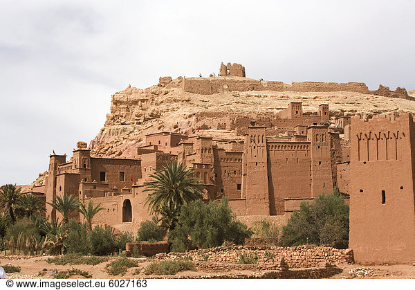 Ait Benhaddou Kasbah (Schlamm Festung)  UNESCO Weltkulturerbe  Ouarzazate  Atlasgebirge  Marokko  Nordafrika  Afrika