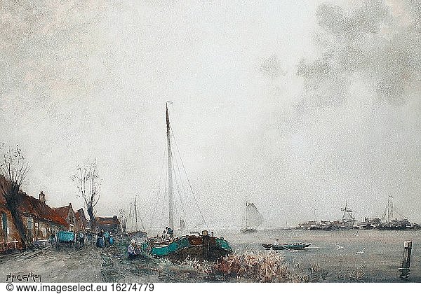 Aitken John Ernest - Dutch Canal Scene 2 - Britische Schule - 19. Jahrhundert.