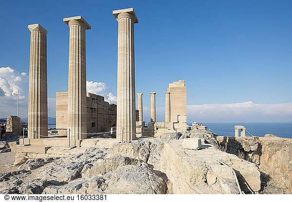 Akropolis von Lindos  Rhodos  Dodekanes  Griechische Inseln  Griechenland  Europa