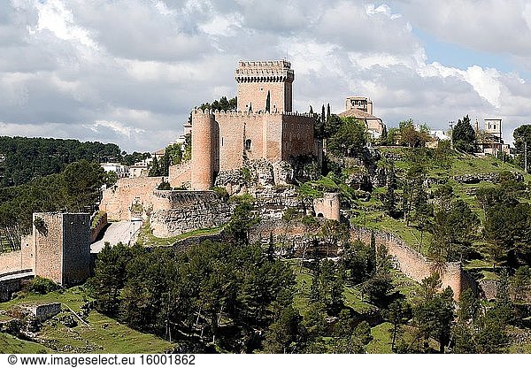 Alarcon  castle and town on a River Jucar meander. Cuenca province  Castilla-La Mancha  Spain.