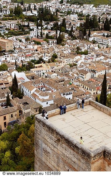 Albaicín-Viertel von der Alhambra. Granada. Spanien