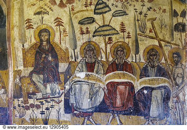 Albania  Qark Korca  Mborje  Kisha e Ristozit  fresco painting