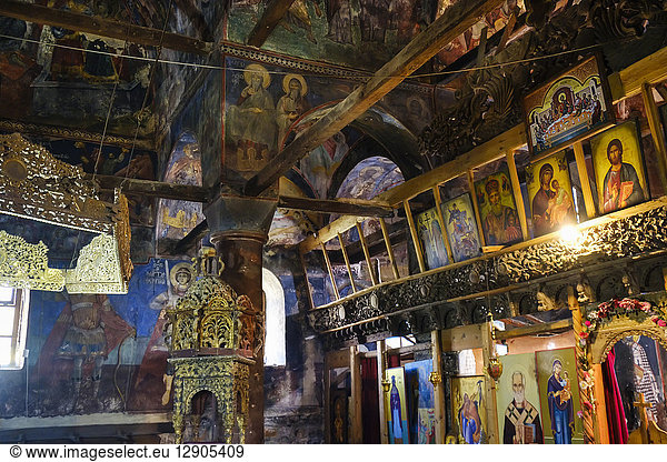 Albania  Qark Korca  Voskopoje  Kisha e Shen Kollit  St. Nicholas' Church  Icons and fresco paintings