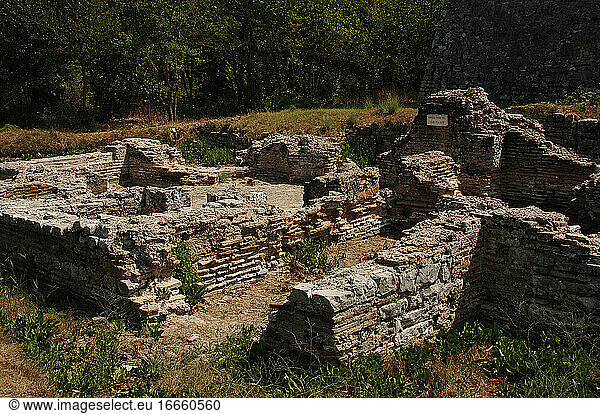 Albanien. Buthrotum. Römische Bäder. 1. bis 2. Jahrhundert n. Chr. Ruinen.