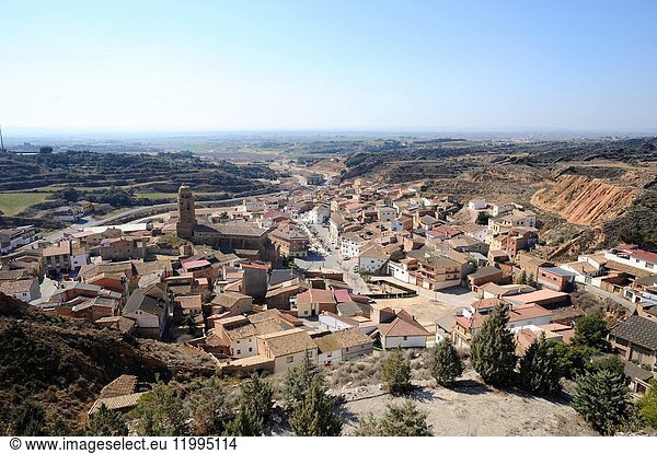 Albelda  panoramic view. La Litera  Huesca province  Aragon  Spain.