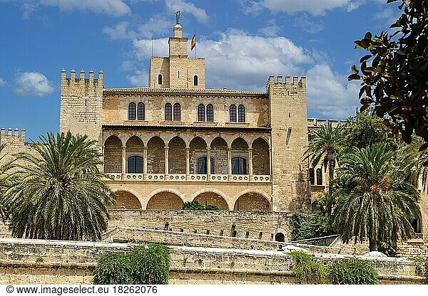 Alcázar Real Palazzo Reale dell Almudaina  Royal Palace La Almudaina  Residence of Spanish Royal Family  Palma de Majorca  Majorca  Spain  Europe
