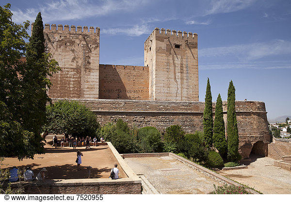 Alcazaba der Alhambra  UNESCO Welterbestätte  Granada  Andalusien  Spanien  Europa