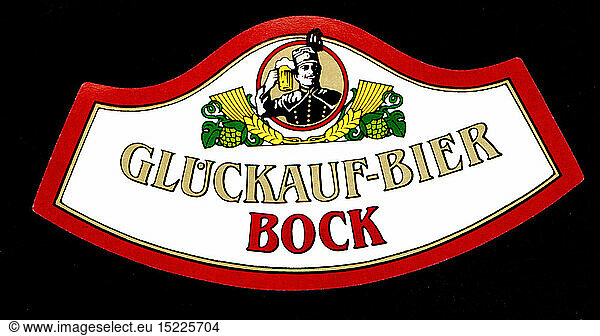 alcohol  beer  Glueckauf brewery  label  'Bock'  Gersdorf  early 1990s