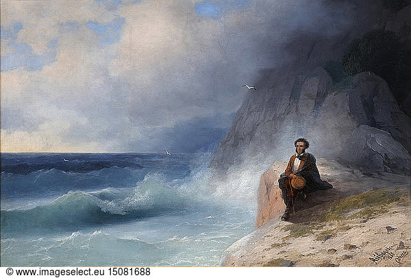 Alexander Pushkin on the Black Sea  1868. Creator: Aivazovsky  Ivan Konstantinovich (1817-1900).