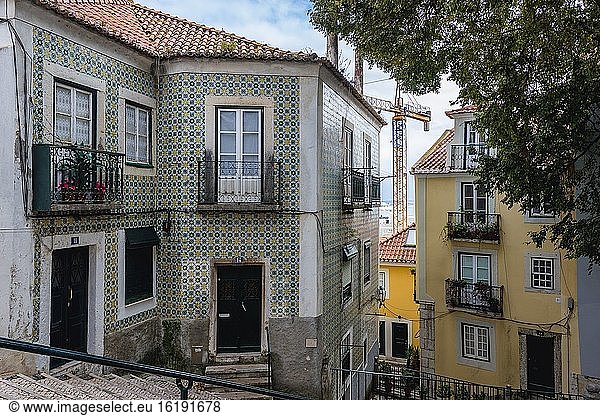 Alfama-Viertel in Lissabon  Portugal.