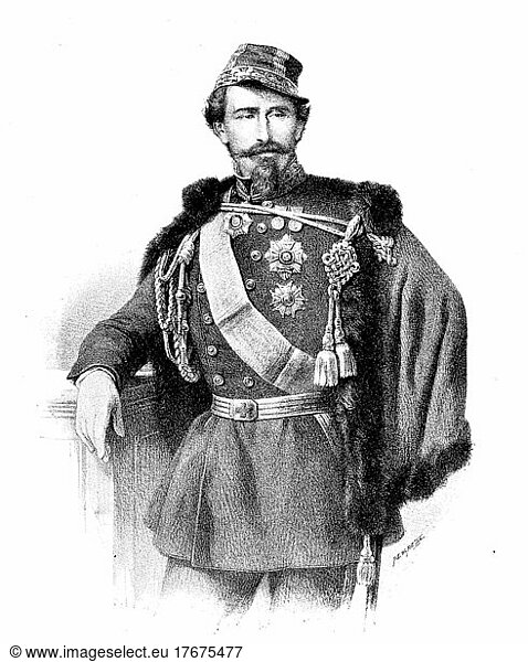 Alfonso Ferrero La Marmora was an Italian general and statesman from 18 November 1804 to 5 January 1878  Historical  digitally restored reproduction of a 19th century original  exact date unknown