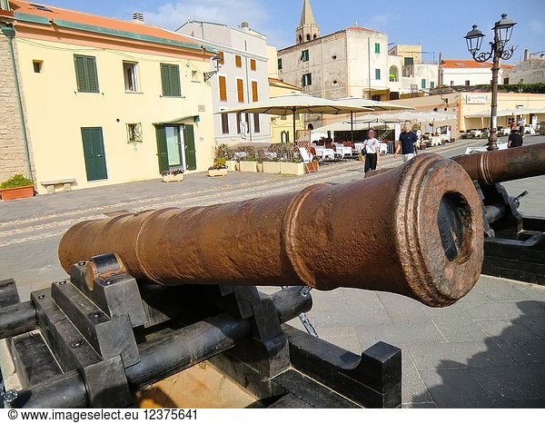 Alghero  18th century cannons  Italy  Sardinia  Sassari.