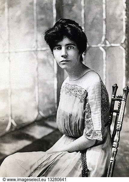 Alice Paul of Moorestown  New Jersey  was appointed chairman of the Congressional Committee of the National American Woman Suffrage Association in 1913  and went on to head the Congressional Union for Woman Suffrage and the NWP. She served six prison terms for woman suffrage  including three in England and three in the United States. She was sentenced to seven months in October 1917 for picketing and served five weeks before being released on account of her condition from hunger striking. In August 1918 she was sentenced to 10 days for participation in Lafayette Square meeting  and in January 1919  to five days for lighting a watch fire. ca 1915.