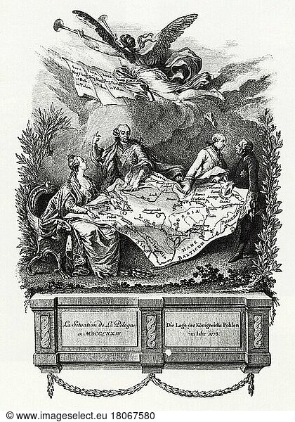 Allegorie auf die Lage des Königreichs Polen im Jahr 1773. Kupferstich von Johann Esaias Nilson