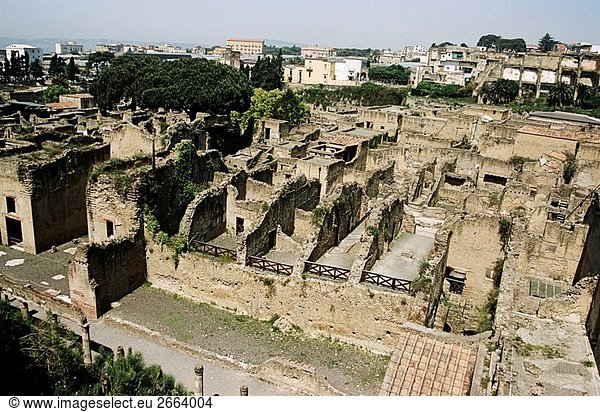 Allgemeine Ansicht von Herculaneum Ausgrabungsstätte  Herculaneum  in der Nähe von Neapel  Region Kampanien  Italien