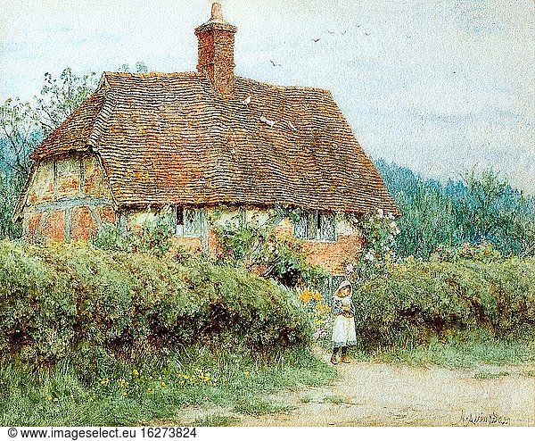 Allingham Helen - a Surrey Cottage 2 - Britische Schule - 19. Jahrhundert.