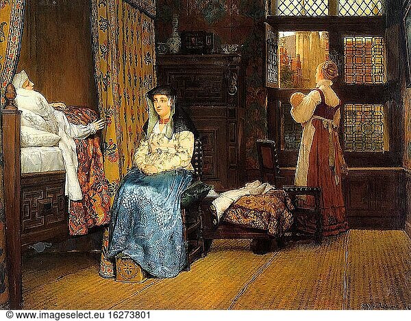 Alma-Tadema Lawrence - eine Geburtskammer Siebzehntes Jahrhundert - Britische Schule - 19. Jahrhundert.