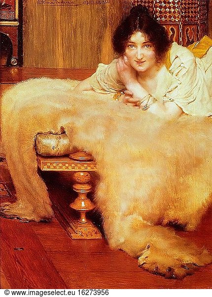 Alma-Tadema Lawrence - eine Zuhörerin - Britische Schule - 19. Jahrhundert.