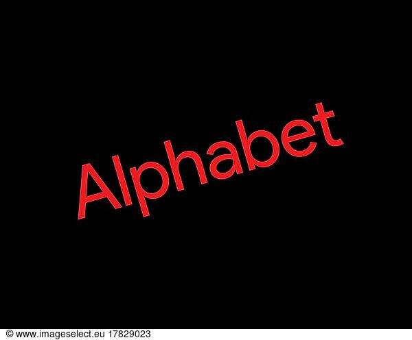 Alphabet Inc. gedrehtes Logo  Schwarzer Hintergrund