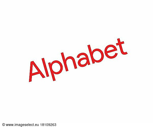Alphabet Inc. gedrehtes Logo  Weißer Hintergrund