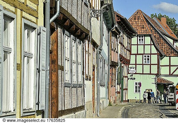 Altbauten  Word  Altstadt  Quedlinburg  Sachsen-Anhalt  Deutschland  Europa