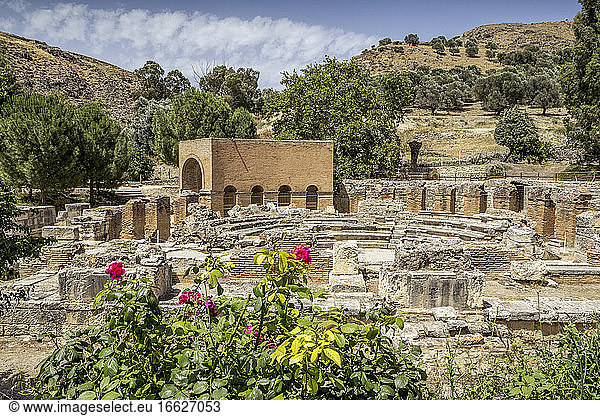 Alte Architektur des Odeon von Gortyn  Kreta  Griechenland