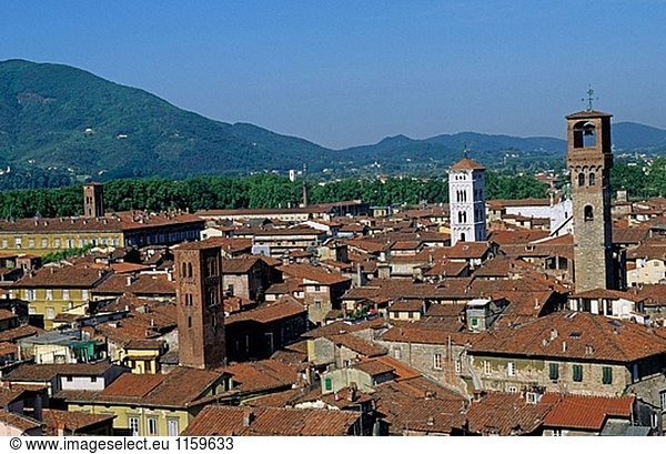 Alte Lucca von Guinigi-Turm gesehen. Toskana  Italien