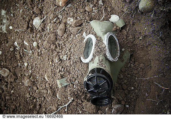 Alte Maske für die bakteriologische Kriegsführung aus der Zeit des Kalten Krieges.