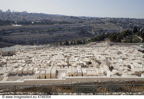 Alter jüdischer Friedhof auf dem Ölberg Jerusalem Israel Naher Osten Vorderasien