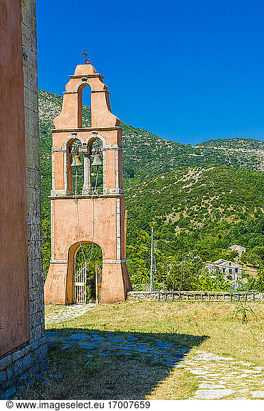 Alter Kirchturm in Perithia  Korfu  Griechenland