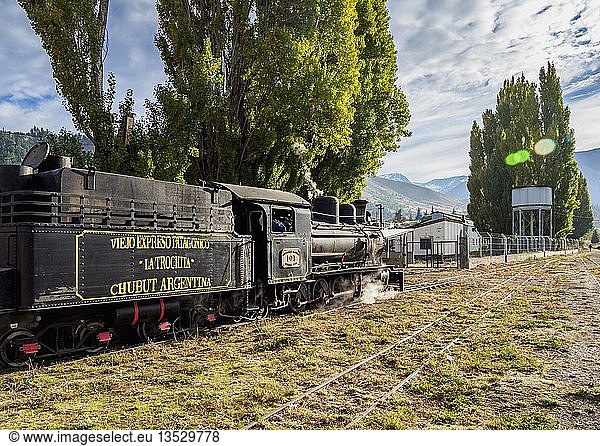 Alter Patagonien-Express La Trochita,  Dampfzug,  Bahnhof Esquel,  Provinz Chubut,  Patagonien,  Argentinien,  Südamerika