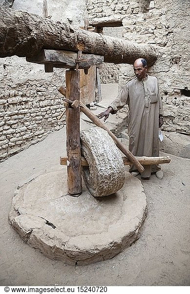 Altes Mahlwerk in Dakhla Oase  Libysche Wueste  Aegypten