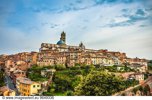 Altstadt mit Dom Cattedrale di Santa Maria Assunta  Siena  Toskana  Italien  Europa