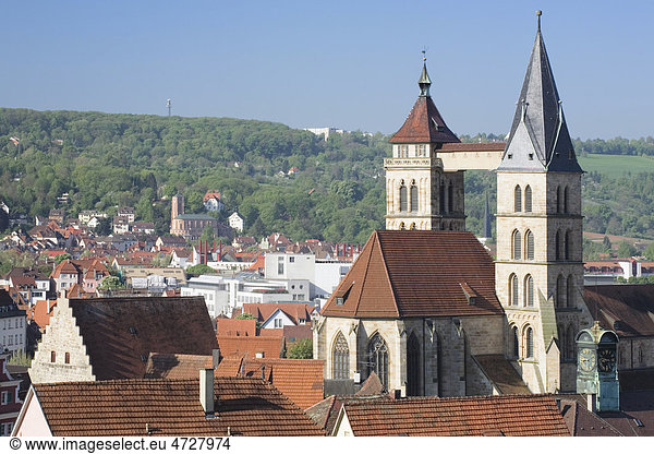 Altstadt mit Stadtkirche  Esslingen am Neckar  Baden-Württemberg  Deutschland  Europa
