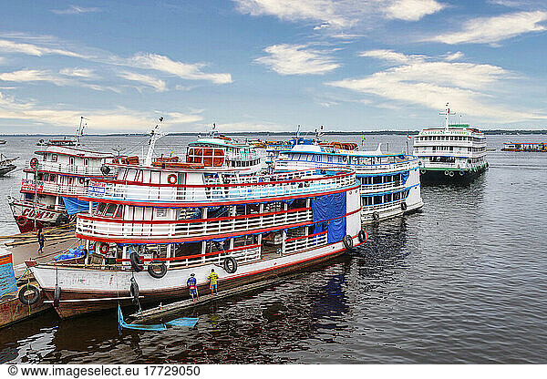 Amazon river cruise ships  Manaus  Amazonas state  Brazil  South America