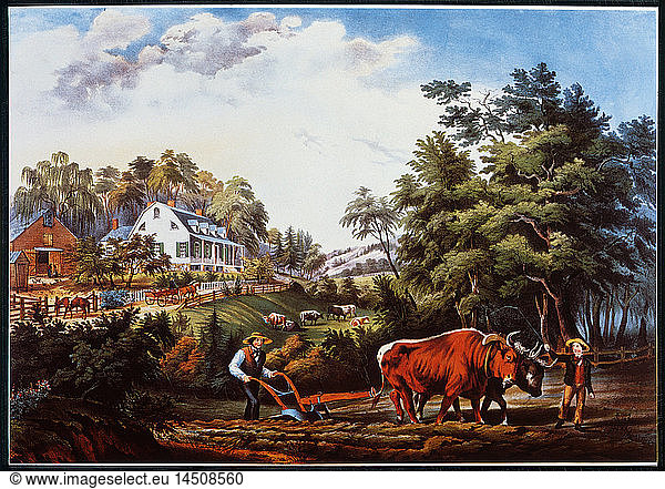 American Farm Scene No. 1  Currier & Ives  Lithograph  1855