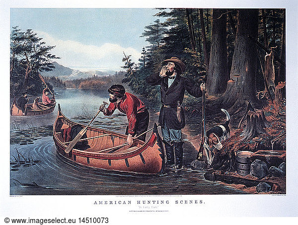 American Hunting Scenes: An Early Start  Currier & Ives  Lithograph  1863