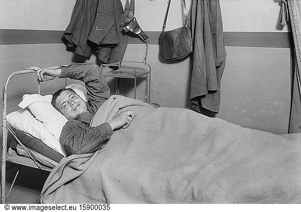 American Soldier resting at American Red Cross Canteen  Chateauroux  France  Lewis Wickes Hine  American National Red Cross Photograph Collection  October 1918