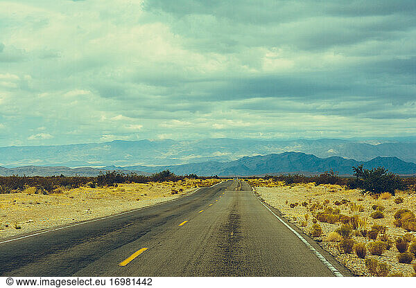 American southwest road during a road trip to famous national Parks
