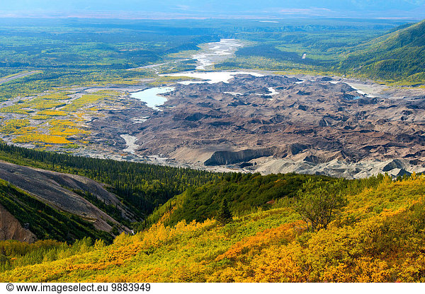 Amerika über Tal Ansicht Verbindung Kennecott Alaska Alaska