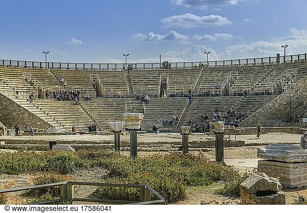 Amphitheater  Ausgrabungsstätte Cäsarea  Israel  Asien