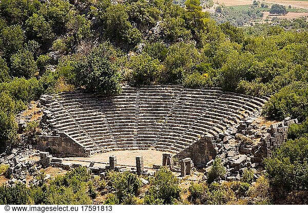 Amphitheater  Pinara  Felsnekropole  Lykien  Türkei  Asien