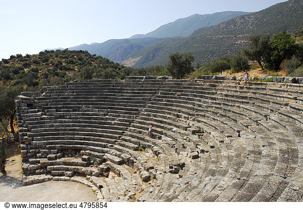 Amphitheater von Kas,  ein Theater aus der Antike,  lykische Küste,  Provinz Antalya,  Mittelmeer,  Türkei,  Eurasien